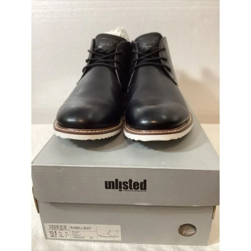 unlisted kenneth‎ cole boots Russel Black Size 10.5 Medium SKU # 3057